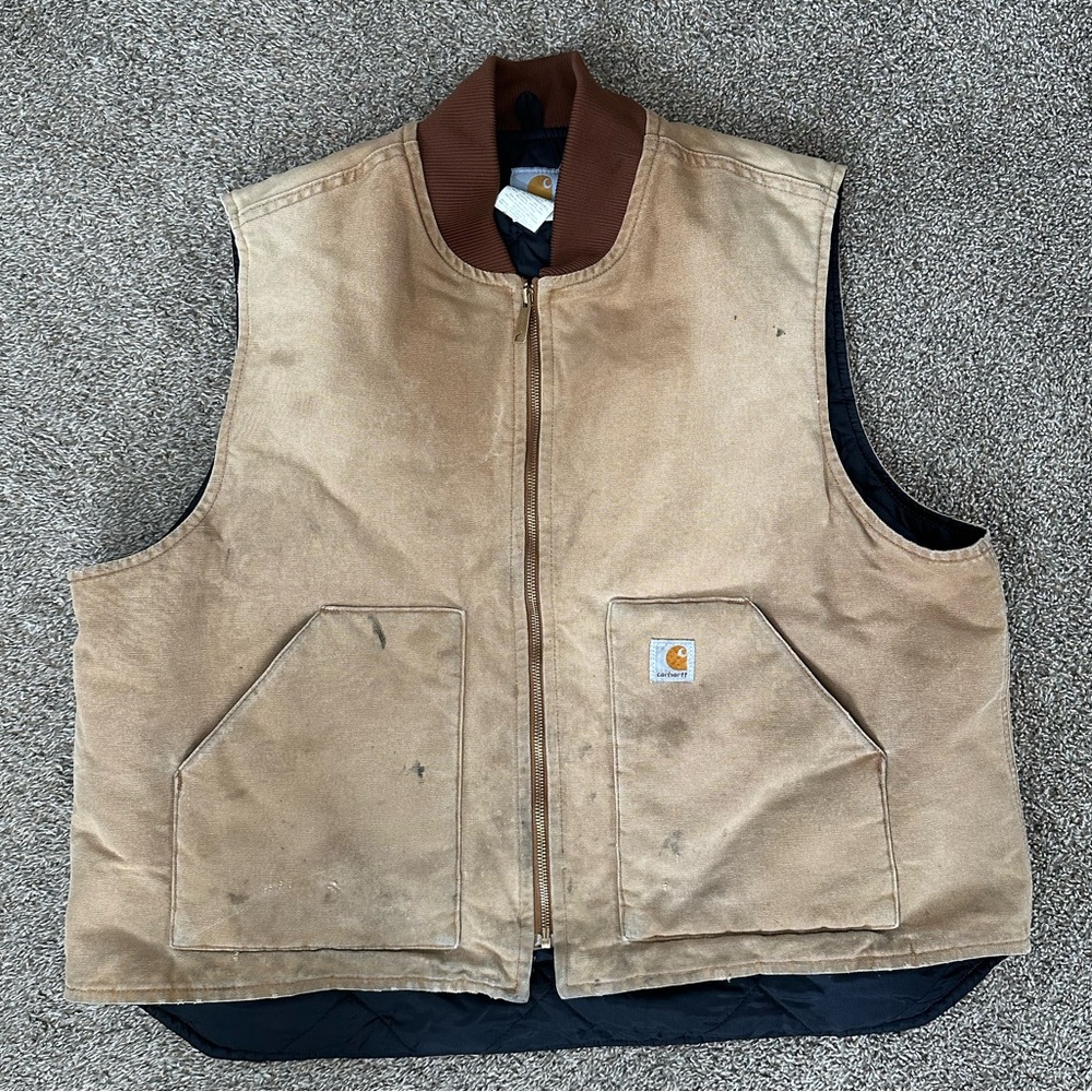 Men’s Carhartt Tan Work Vest, XXL